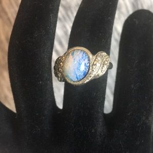 Ocean quartz gemstone ring A30